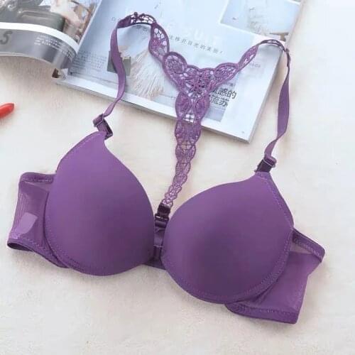 Sexy Bralette Crop Top Front Button Underwear Push Up Bra Lace Female Bra Lingerie Brassiere Sujetador Biustonosz Reggiseno