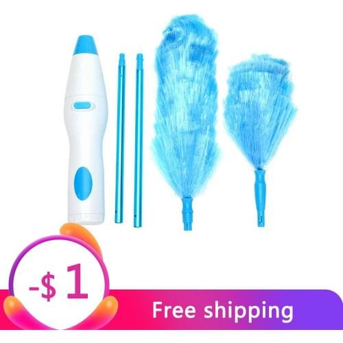 Electric Dust Cleaner Spin Feather Duster 360° Adjustable Dust Cleaning Brush Microfiber Magic Duster Instant Duster Pr