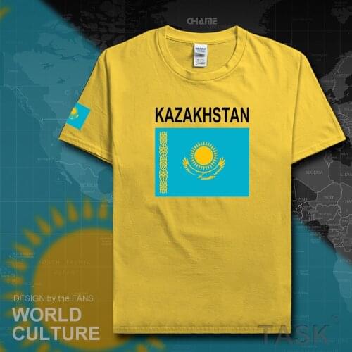 Kazakhstan mens t shirt 2019 jerseys nation team tshirt tops cotton t-shirt Kazakh clothing new tees country flag KZ Kazakhstani