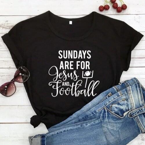 Sundays Are For Jesus And Football T-shirt Casual Unisex Short Sleeve Game Day Tshirt Women Religious Christian Faith Tees Tops