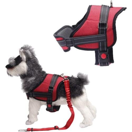 Hot Handsome Pet Dog Harness Adjustable with Handle No Choke Anti-slip Excellent for Training Hiking High Quality FBE3