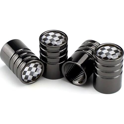 4pcs Alloy Car Wheel Tire Valve Stem Caps F1 Flag Tyre Valve Moto Dust Caps For VW Toyota Fiat Porsche Peugeot Citroen Honda Kia