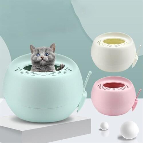 Cat Litter Box With Scoop Shovel Top-Entry Plastic Clean Waste Bedpan Puppy Kitten Training Kitten Pee Pad Tray Cats Toliet Nest