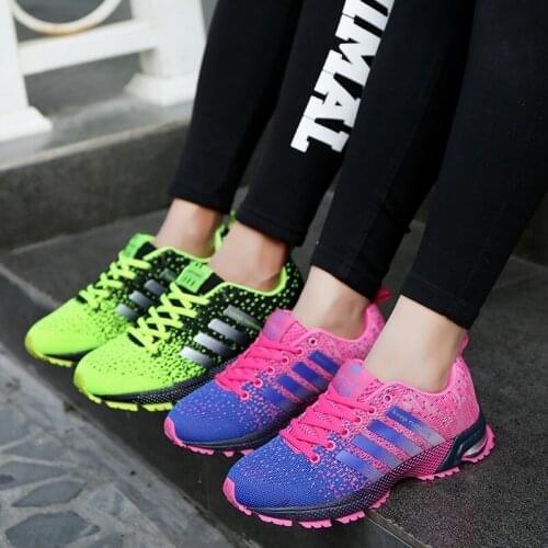 Running Shoes Women Sneakers Pink Green Breathable Zapatillas Hombre Couple Fitness Girls Lady Gym Trainers Outdoor Sport Shoe