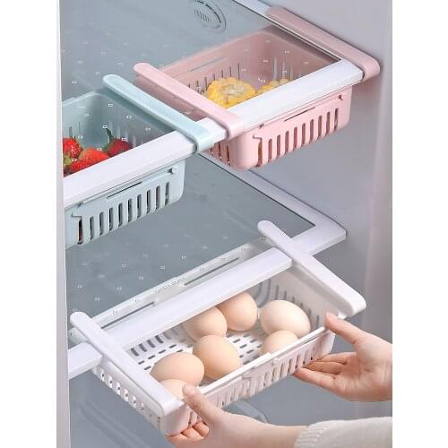 Kitchen Fridge Organizer Partition Layer Sorting Storage Box Household Fresh-keeping Drawer Rack