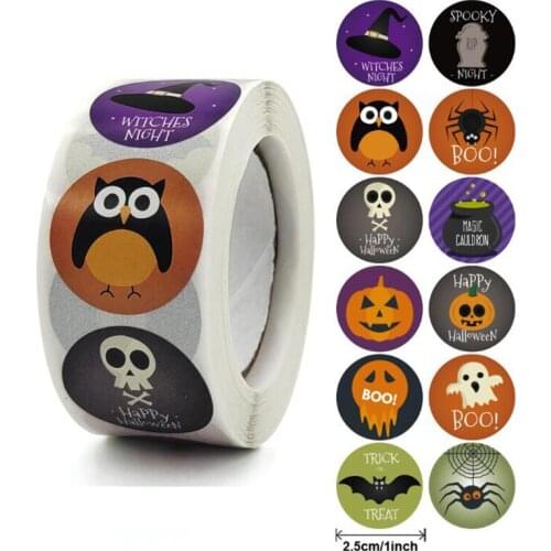 Halloween Witch Spider Adhesive Labels Thank You Stickers Seal Scrapbook Stationery Supply for Kids 100PCS