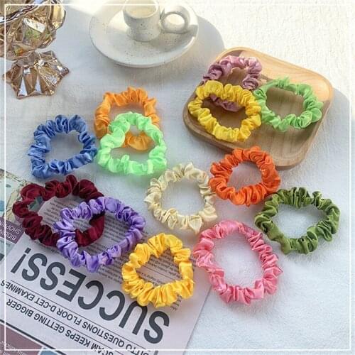 New 1Pc Elastic Hairbands Hair Tie for Women Satin Scrunchies Stretch Ponytail Holders Handmade Heandband Hair Accessories Gift