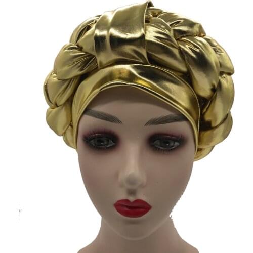 Latest Muslim Hijab Bonnet Female Headwrap Braids Turban Cap for Women Ready to Wear African auto gele Turbans Nigeria Headties