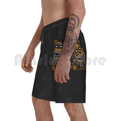 Five Nights At 4-Mini-Pixel Art Beach Shorts Men Beach Pants Swim Trunks Five Nights At Fnaf 1 2 3 4 Pixel Art Pixel