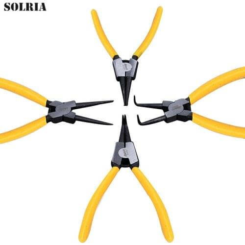 Portable 7" Internal External Pliers Retaining Ring Pliers for Machine Repair Shafts Industrial Grade Circlip Pliers Repair Tool