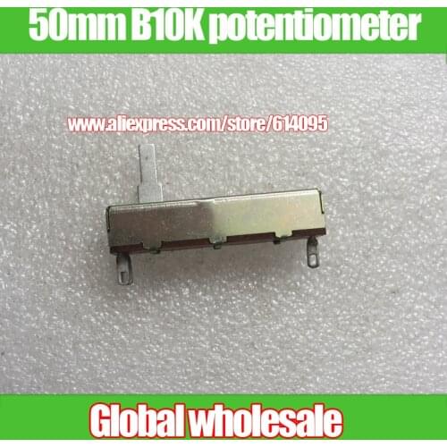 2pcs ALPS 50mm B10K straight slide potentiometer / single linkage fader handle 15MMC