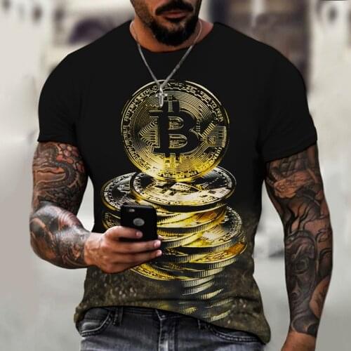 Bitcoin Printed Shirt Casual T-shirt Fashion Summer Popular Quick-drying New Arrival Hot Single Product in 2021