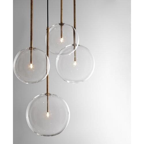 Modern Led Pendant Lights Clear Glass Ball Hanglamp lights for Living Room Bedroom Lights Loft Dining Room Suspension Luminaire