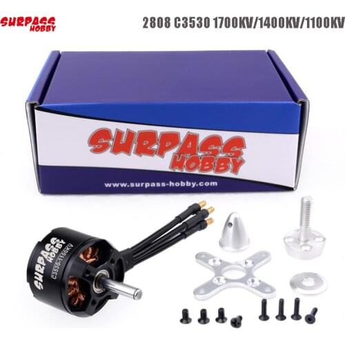 SURPASS HOBBY 2808 C3530 1700KV 1400KV 1100KV Brushless Motor 14Poles for RC Airplane Fixed-wing Glider Aircraft