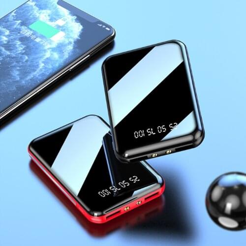 Piano paint Ultra-thin 5400/10000mAh mobile power bank Digital display LCD display Doub USB 2A fast charging power bank