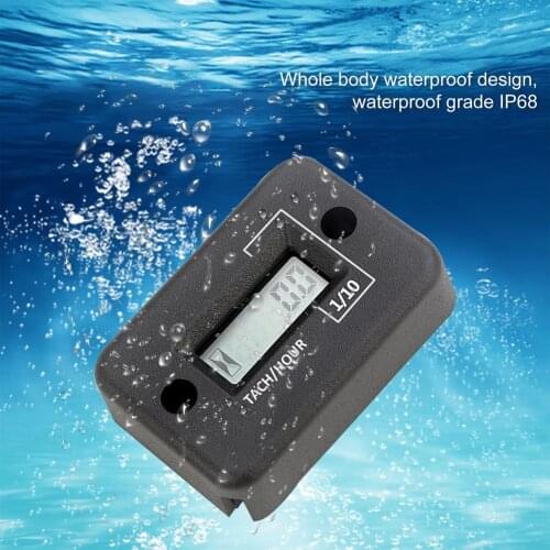 Gasoline Engine Waterproof Type Induction Hour Meter Premium LCD Sensor Waterproof Timer Universal For Dune Buggy Motor Vehicles
