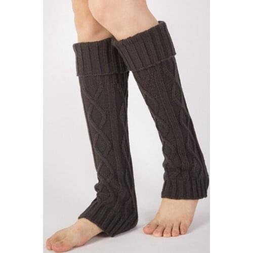 Knitted wool warm leggings in the long section of the rhombic boots Legwarmers autumn and winter feet set piles of socks legwarm