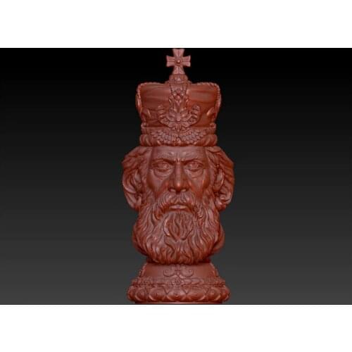 High quality 3D model relief STL format CNC King of Chess