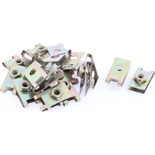 X Autohaux 20 Pcs 32Mm X 17.2Mm Metal Plate U-Type Clips Speed Nuts For Car Panel
