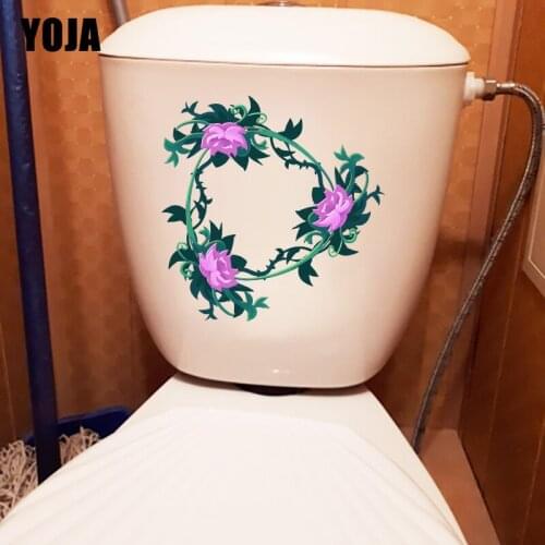 YOJA 21.5*21.8CM Purple Garland Creative Bedroom Wall Stickes Mural Home WC Toilet Decor T1-0761