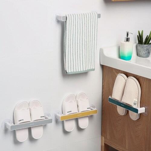 1/2PCS ABS Wall Mounted Toilet Towel Holder Bar Door Shoe Rack Cat Ear Hook Hanger Bathroom Accessories Kitchen Lid Storage Rack