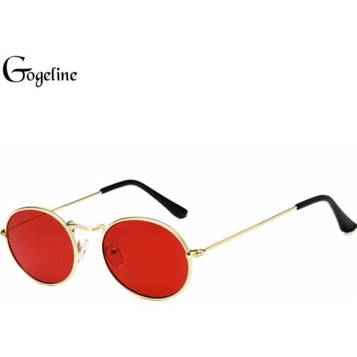 2020 Oval Sunglasses Retro Men Women Small retro metal frame yellow red vintage small round sun glasses for women men