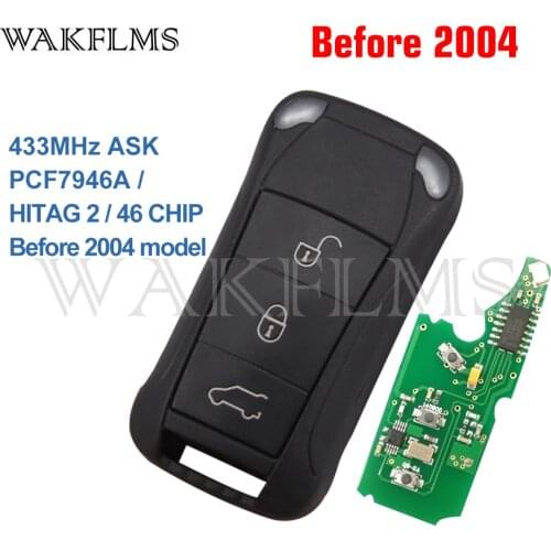 4 Buttons With Panic Flip Remote Car Key Fob 433MHz PCF7946A For Porsche Cayenne 2002 2003 Before 2004