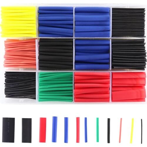 530pcs Heat Shrink Tubing Insulation Assortment Electronic Polyolefin Wire Cable Sleeve Kit Heat Shrink Tubes with plastic box