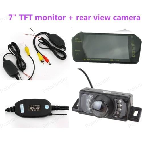 7" TFT Mirror monitor BLUETOOTH with 7 LED night vision rear view camera