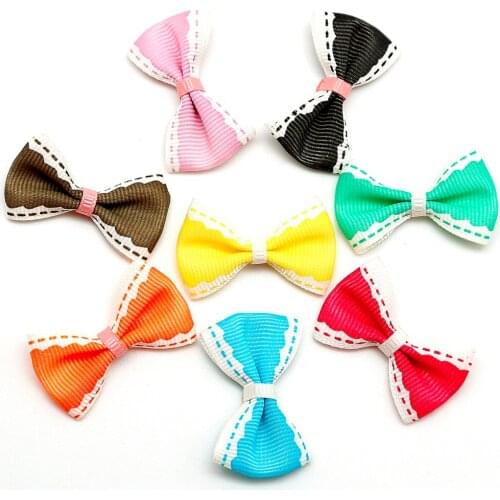 4x2.5cm 25pcs/lot Handmade DIY Satin Ribbon Bow Gift Package Bow Wedding Scrapbooking Embellishment Crafts Hair Accessory