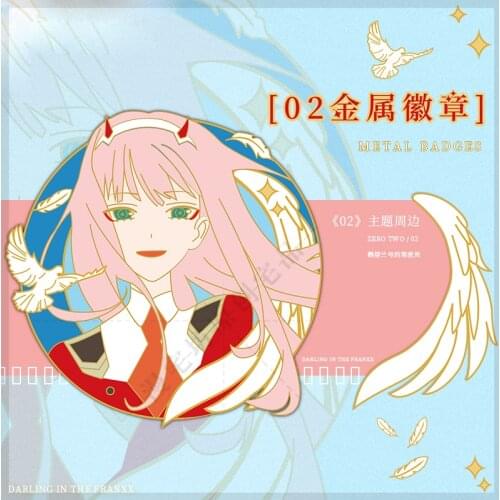 Japan Anime DARLING in the FRANXX Zero Two 02 Badge Button Brooch Pins Collection Medal Costume Souvenir Cosplay Xmas Gifts