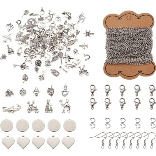 Stainless Steel Chains Cable Ball Chains with Jump Rings Lobster Claw Clasps Connectors For Necklace Bracelets Jewelry Making