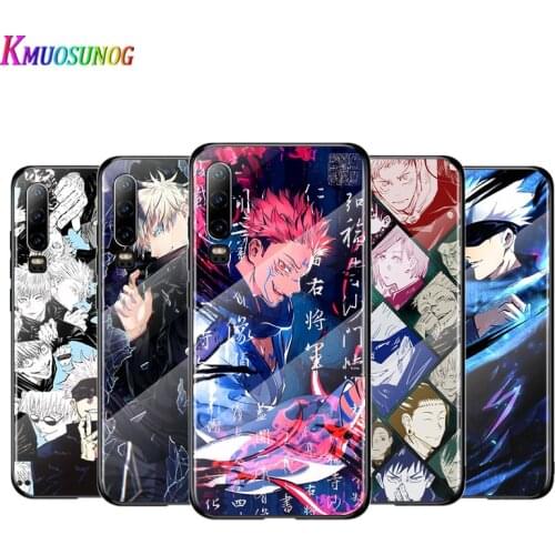 Jujutsu Satori Gojo For Huawei P40 P30 P20 P10 Pro Plus Lite 5G 2019 Tempered Glass Cover Shell Luxury Phone Case