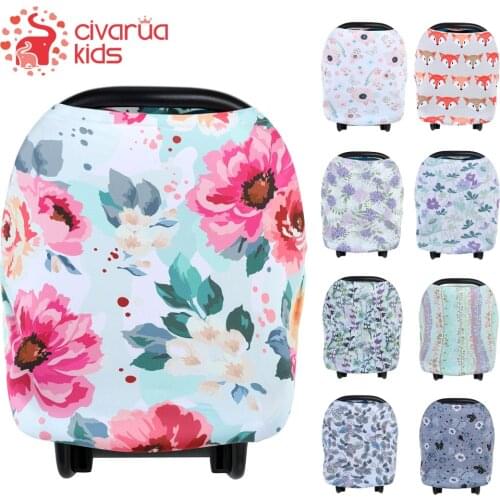 Nursing Cover Breastfeeding Scarf, Car Seat Covers for Babies Infant Carseat Canopy, Stretchy Soft Breathable Multi-Use Cover
