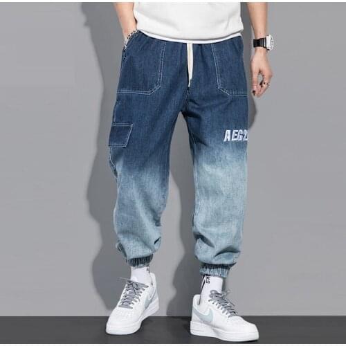 Jeans Men Loose Embroidery Mens Pants Jogging Pants Men Ankle Length Clothes Harem Pants Men Fashion Mens jeans Cargo Pants