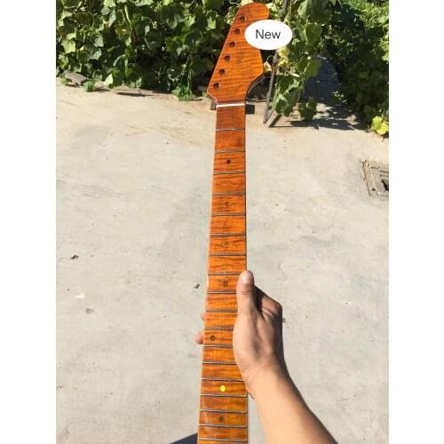 Tiger Flame Maple Electric Guitar Neck 21 Fret Electric Guitar part 25.5" Unfinished guitar neck #STFM