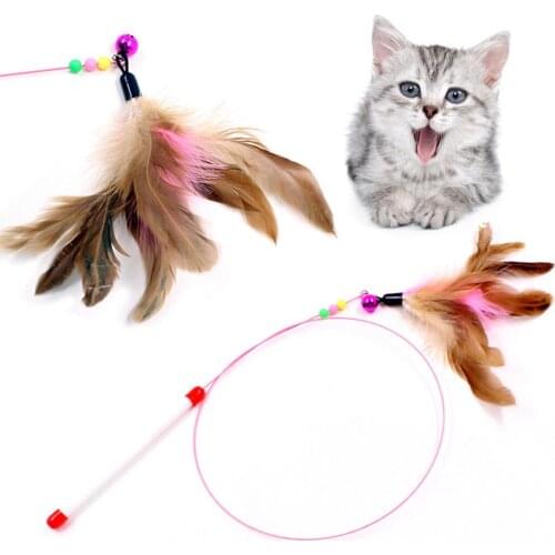 Feather Teaser Cat Toy Interactive Catcher Teaser For Kitten Cat Play Fun CLH@8