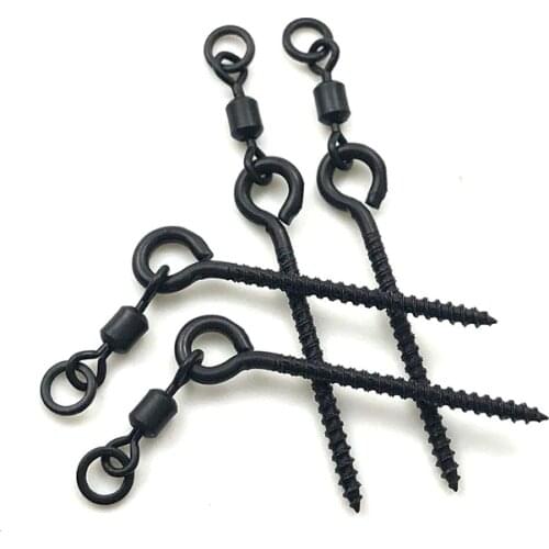 Carp bait screws ring swivel with 8mm,21mm bait screw for fake corn boilies pop up zig foam matte black