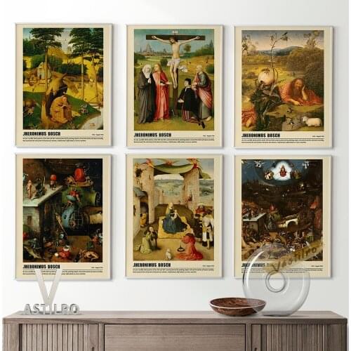 Hieronymus Bosch Gallery Exhibition Landscape Canvas Painting Poster Figure Retro Wall Art Prints Modern Living Room Home Decor