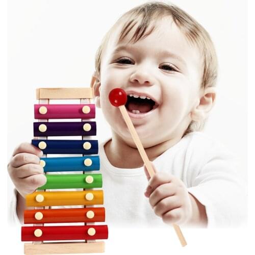 Music Box Early Education Wooden Hand Percussion 8 Tone Piano Toy for Baby Kids Frame Style Xylophone Children Gift