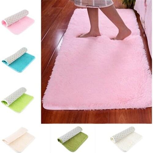 40cm x 60cm x 3cm Candy Color Soft Anti-Skid Carpet Flokati Shaggy Rug Living Bedroom Floor Mat