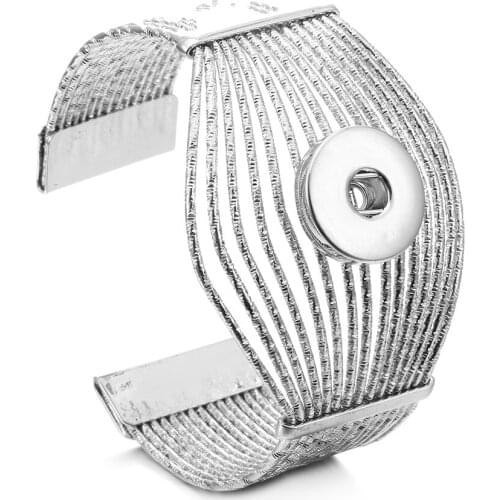 New Silver plated Snap Jewelry Vintage Buttons Snap Bracelets for 18mm Snaps Button Bracelet Bangles For Women Men Jewelry