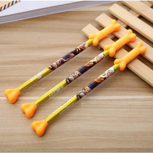 New Korean students opening gifts and creative bones King glorified black neutral office signature pen Teaching equipment