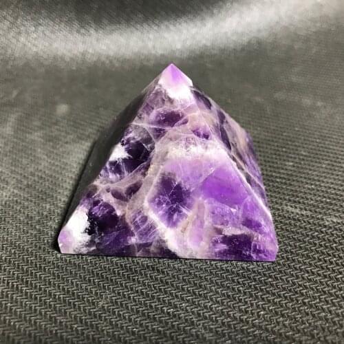 About 50mm natural dream amethyst Crystal gemstone pyramid meditation reiki healing crystal stone for home decoration wholesale