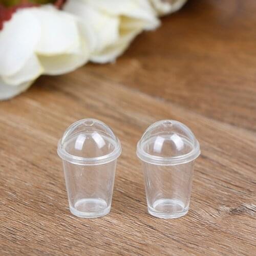 Wholesale Miniature Cup With Milk Cups Food Drink Beverage Toy Milk tea Doll House Decoration 2pcs/lot