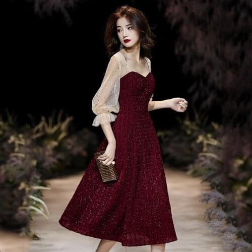 Prom Dresses Banquet evening dress female dress temperament daily dress student fairy usually can wear sexy Homecoming Dresses