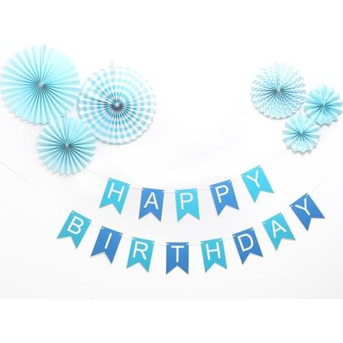 First Birthday Boy Party Banners Decorations Anniversaire Happy Birthday Bunting Party Decorations Baby Shower Boy