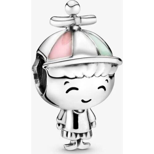 Fits Original Pandora Bracelet 925 Sterling Silver Propeller Hat Boy Charms Beads for Women DIY Jewelry Making Berloques