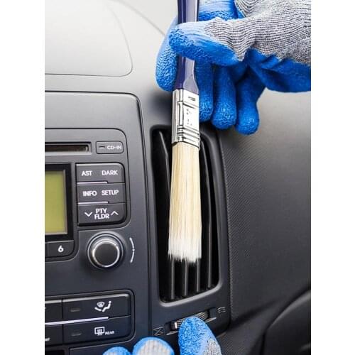 Car Air Conditioning Outlet Cleaning Brush Soft Dashboard Side Seam Detailing Multi-purpose Gap Long Hair Brush Auto Accessories