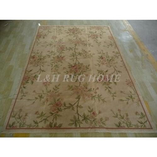 Free shipping 10K 5'x8' needlepoint woolen rugs roses design handmade for home decoration
